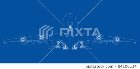 Passenger Airoplane. Vector rendering of 3d Passenger Airoplane. Vector rendering of 3d 84106134