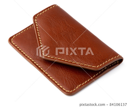 Brown shiny wallet isolated on white background Brown shiny wallet isolated on white background 84106137
