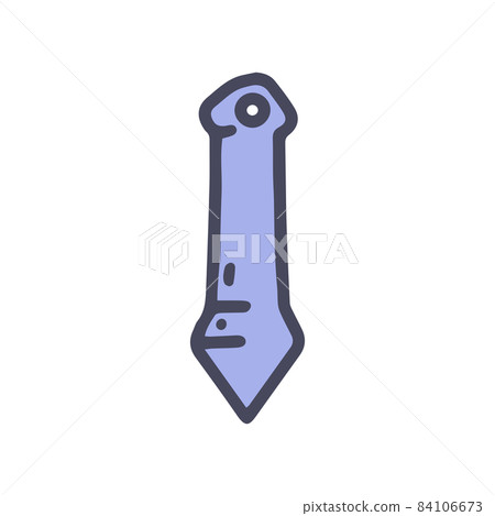 self defence keychain weapon color vector doodle simple icon 84106673