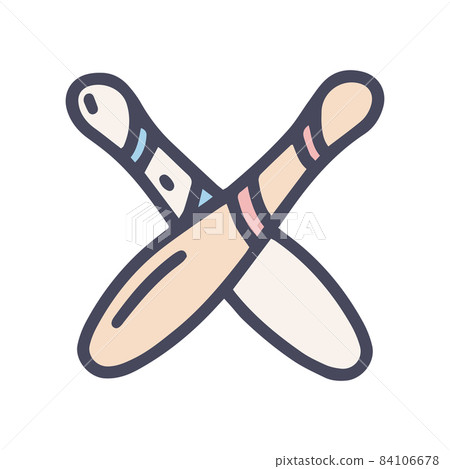 baseball bats color vector doodle simple icon baseball bats color vector doodle simple icon 84106678
