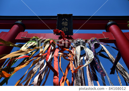 新潟縣禦仙市禦仙八幡宮被風吹起的風向袋 84108012