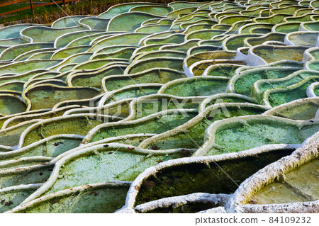 Mineral terraces in Egerszalok thermal spa 84109232