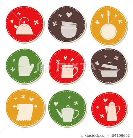 Emblem-like color set for kitchen utensils 84109692