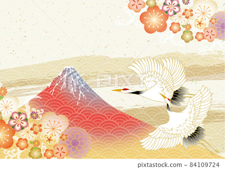 Beautiful Japanese pattern with a crane 84109724