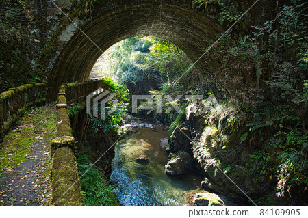 Abandoned road, abandoned bridge, abandoned tunnel 84109905