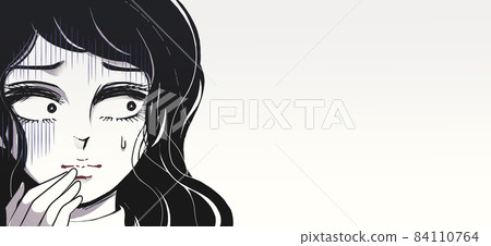 卡通橫幅震驚的受驚女孩 卡通橫幅震驚的受驚女孩 84110764