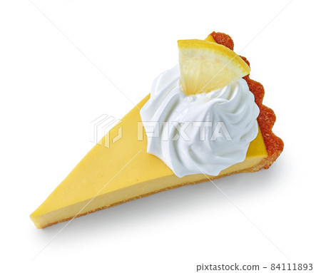 slice of lemon tart 84111893