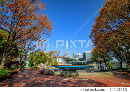 Nagoya City Sakae Hisaya Odori Park Hope Fountain and Nagoya TV Tower 84112080