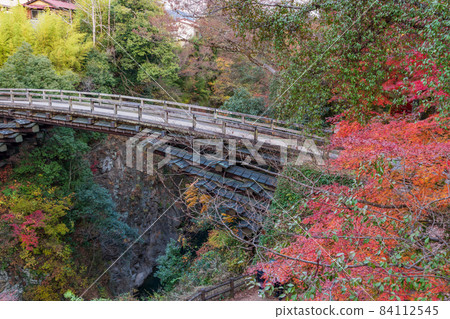 (Yamanashi Prefecture) Japan's Sankibashi, Saruhashi during the autumn colors (Yamanashi Prefecture) Japan's Sankibashi, Saruhashi during the autumn colors 84112545