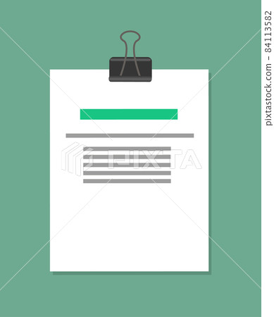 Pinned Document Sample, Color Vector Illustration Pinned Document Sample, Color Vector Illustration 84113582