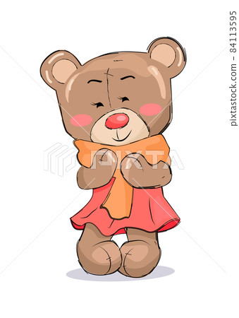 Bear Toy Female Character in Pink Dress Warm Scarf Bear Toy Female Character in Pink Dress Warm Scarf 84113595