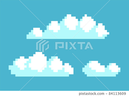 White Clouds in Blue Sky Vector Illustration Pixel White Clouds in Blue Sky Vector Illustration Pixel 84113609