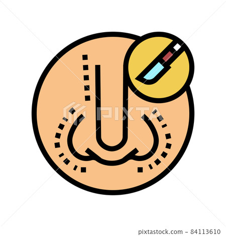 rhinoplasty surgery color icon vector illustration rhinoplasty surgery color icon vector illustration 84113610