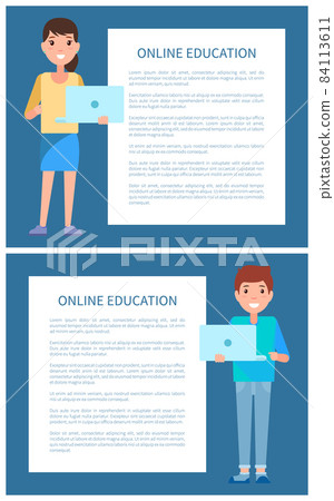 Online Education Poster Add Text, Man and Woman Online Education Poster Add Text, Man and Woman 84113611