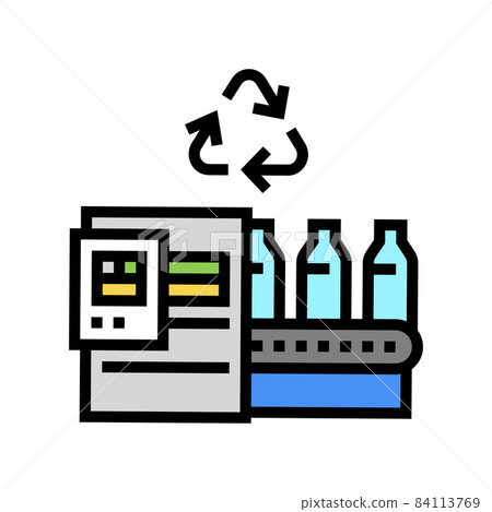 plastic recycling conveyor color icon vector illustration plastic recycling conveyor color icon vector illustration 84113769