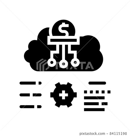 cost researching company and processing glyph icon vector illustration 84115198
