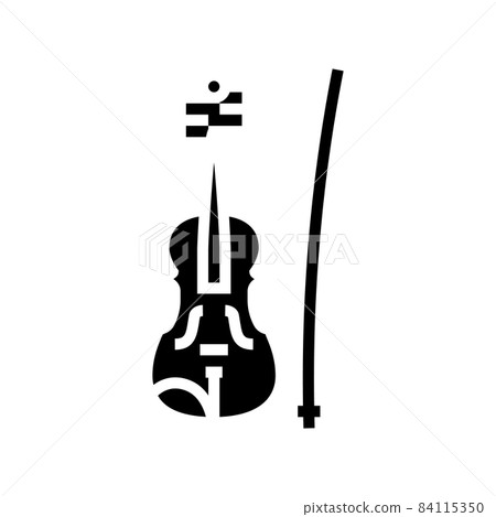 violin music instrument glyph icon vector illustration 84115350