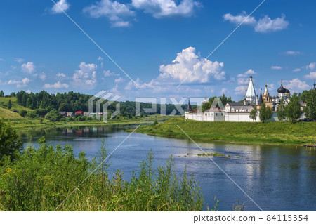 Landscape with Dormition Monastery, Staritsa, Russia Landscape with Dormition Monastery, Staritsa, Russia 84115354