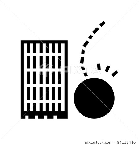high rise skyscraper demolition glyph icon vector illustration 84115410