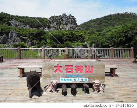 大石林山入口處的招牌(沖繩縣國頭郡國頭村) 大石林山入口處的招牌(沖繩縣國頭郡國頭村) 84115630