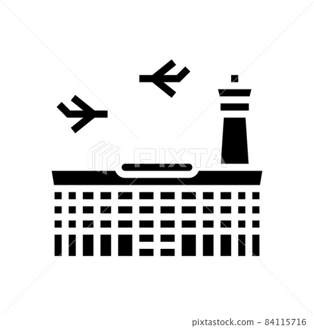 airport building glyph icon vector illustration airport building glyph icon vector illustration 84115716