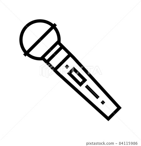microphone electronic device for singing song line icon vector illustration microphone electronic device for singing song line icon vector illustration 84115986