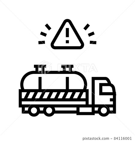 hazardous waste transporter line icon vector illustration hazardous waste transporter line icon vector illustration 84116001