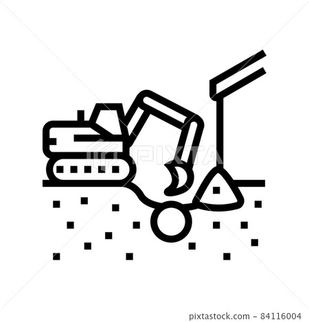 excavation pipe from ground line icon vector illustration excavation pipe from ground line icon vector illustration 84116004