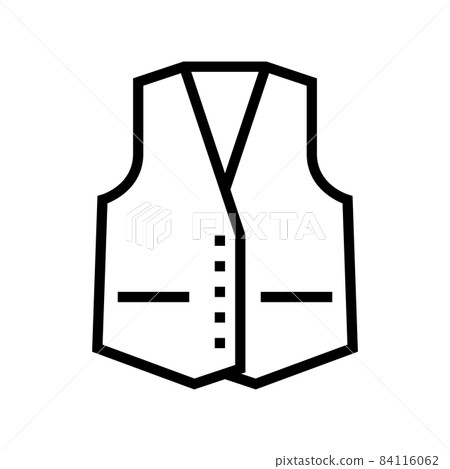vest formalwear textile clothes line icon vector illustration 84116062