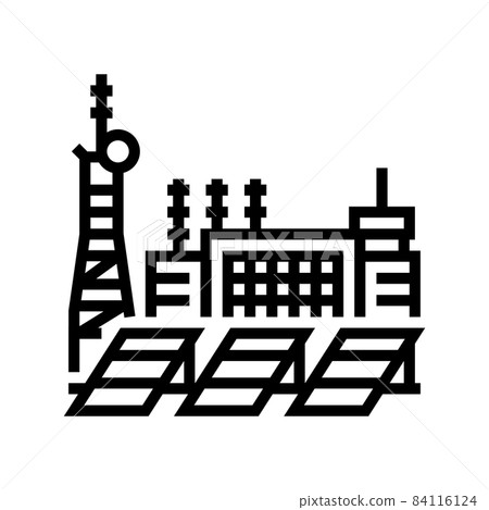 power energy station line icon vector illustration 84116124