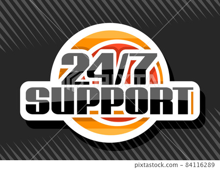 Vector logo for 24/7 Support 84116289