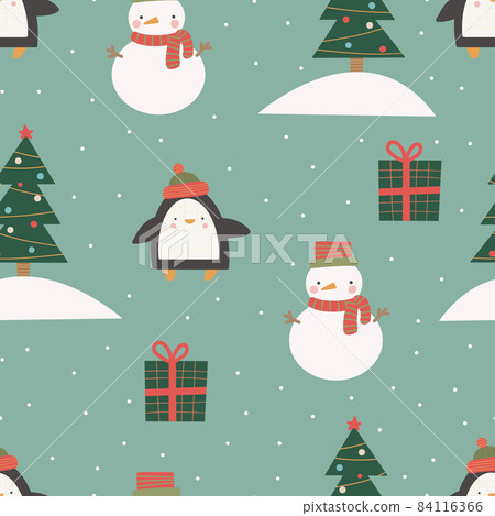 Christmas and New Year symbols hand drawn seamless pattern. Vector cute print. Digital paper. Design element. Christmas and New Year symbols hand drawn seamless pattern. Vector cute print. Digital paper. Design element. 84116366