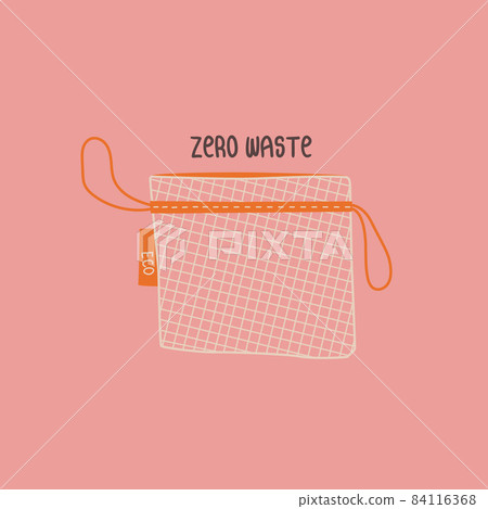 Reusable mesh bag for fruits and vegetables. No plastic and zero waste concept. Vector isolated doodle illustration. Eco-friendly shopping bag. Reusable mesh bag for fruits and vegetables. No plastic and zero waste concept. Vector isolated doodle illustration. Eco-friendly shopping bag. 84116368