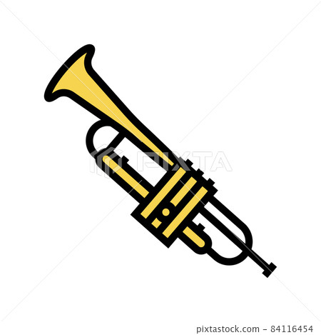 trumpet wind musician instrument color icon vector illustration 84116454