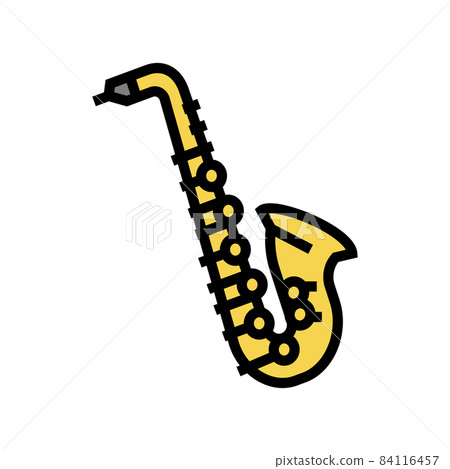 saxophone music instrument color icon vector illustration 84116457