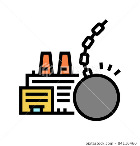 plant factory demolitions color icon vector illustration 84116460
