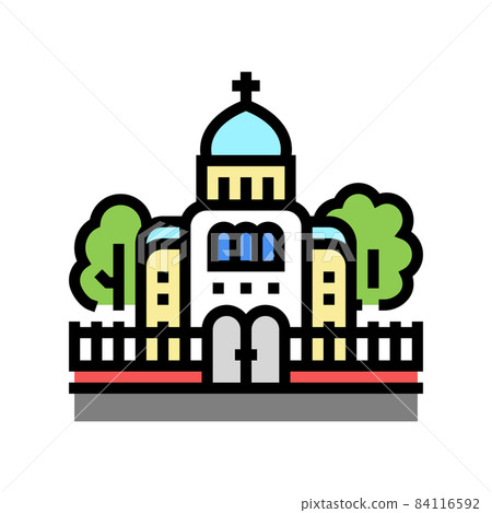 temple cathedral praying building color icon vector illustration 84116592