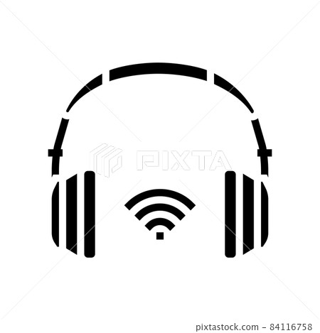 wireless headphones glyph icon vector illustration 84116758