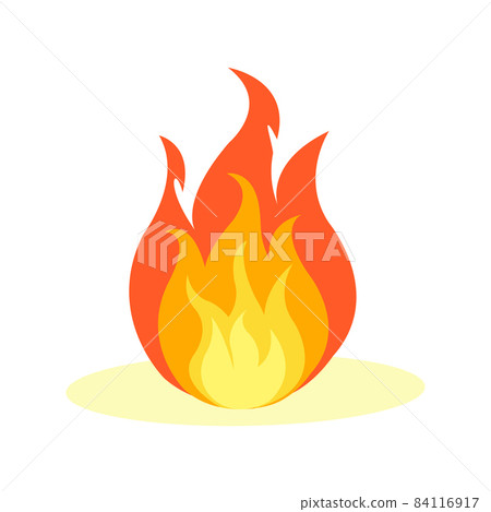 Flat Fire Icon Isolated on White - Stock Illustration [84116917] - PIXTA