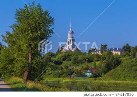 View of Gate church of Borisoglebsky Monastery, Torzhok, Russia View of Gate church of Borisoglebsky Monastery, Torzhok, Russia 84117036