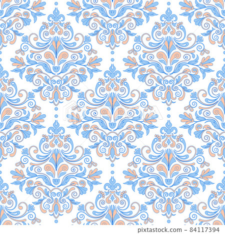 Floral wallpaper. Classic Baroque floral ornament. Seamless vintage pattern. Vector illustration 84117394
