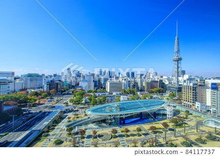 名古屋城市綠洲 21 和名古屋電視塔榮城市景觀 84117737