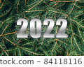 New Year's Christmas background of spruce flatley branches 2022 84118116