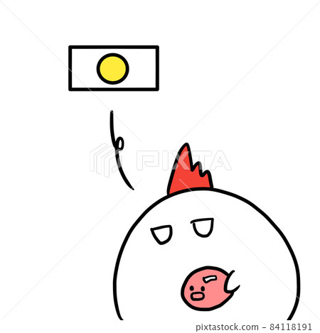 Chicken watching money fly out of the piggy bank Chicken watching money fly out of the piggy bank 84118191