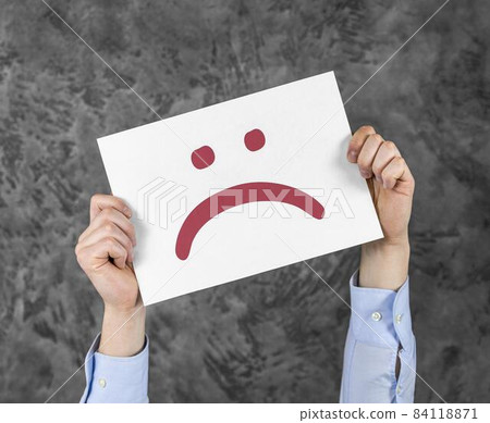 assortment with sad emoji card. High quality beautiful photo concept assortment with sad emoji card. High quality beautiful photo concept 84118871