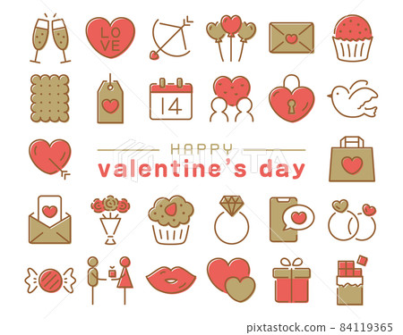Valentine's day icon card 84119365