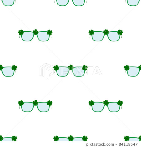 Illustration on theme Irish holiday St Patrick day, seamless eyeglasses 84119547