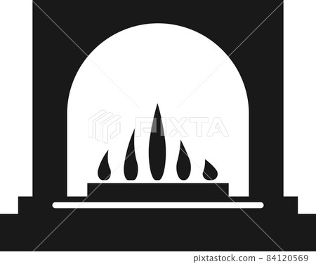 Electric fireplace, heating device for home design. Vector image. 84120569
