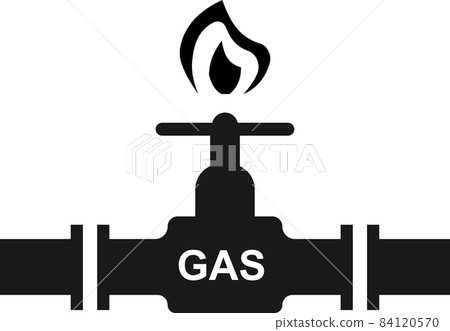 Gas control valve. Vector image isolated on a white background. 84120570