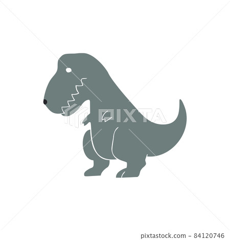 Cute unhappy dinosaur. Tyrannosaurus. Isolated vector illustration. Cute unhappy dinosaur. Tyrannosaurus. Isolated vector illustration. 84120746